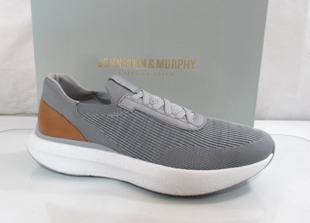 Men's Johnston And Murphy Collection Briley Slip On Sneakers Grey Knit Size 10